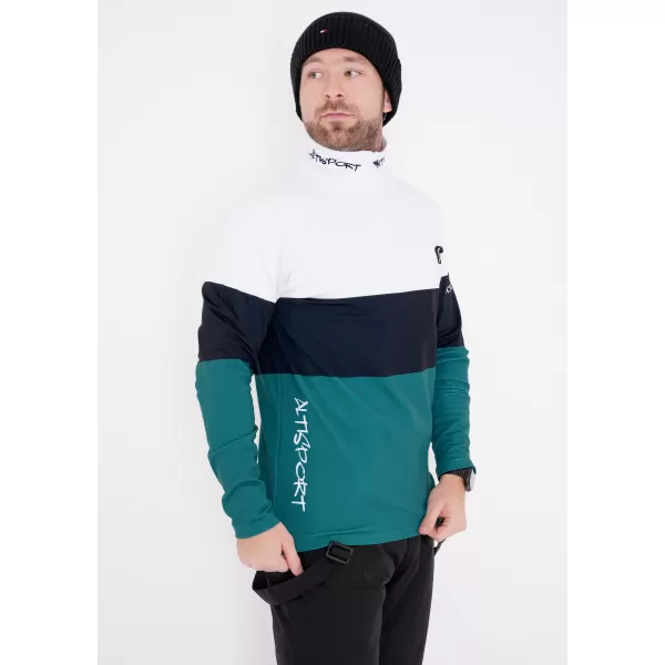  Premium cu hanorac termo funcțional pentru bărbați ALTISPORT VOJ/ALM051TER03 ALB -GREEN 
