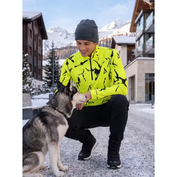  Premium cu hanorac termo funcțional pentru bărbați ALTISPORT VOJ/ALM052TER03 NEON VERDE 