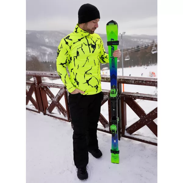  Premium cu hanorac termo funcțional pentru bărbați ALTISPORT VOJ/ALM052TER03 NEON VERDE 