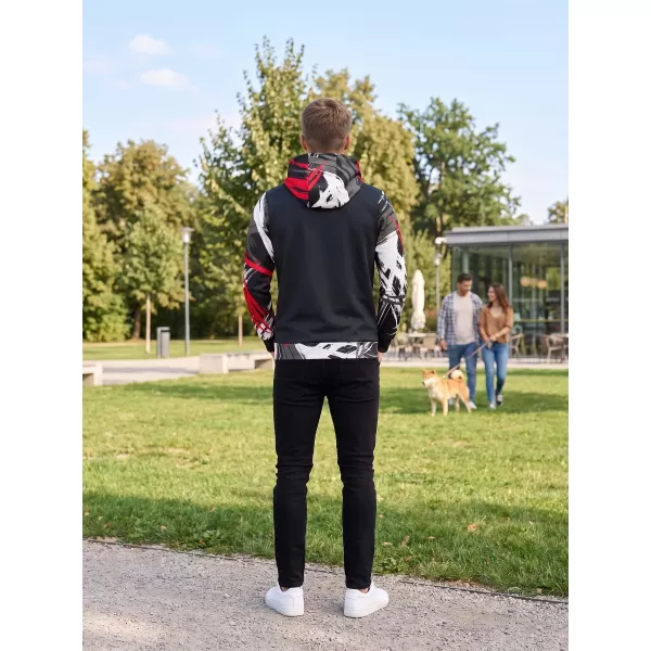  Hanorac funcțional premium pentru bărbați ALTISPORT VOJ/ALM039MI01 NEGRU ȘI ROȘU 