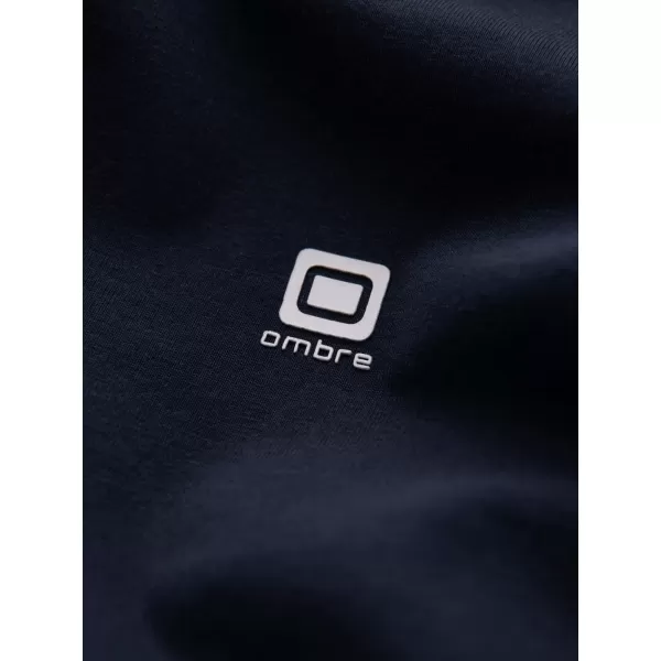  Tricou pentru bărbați cu mâneci lungi OMBRE OM-LSCL-0102 ALBASTRU MARIN 