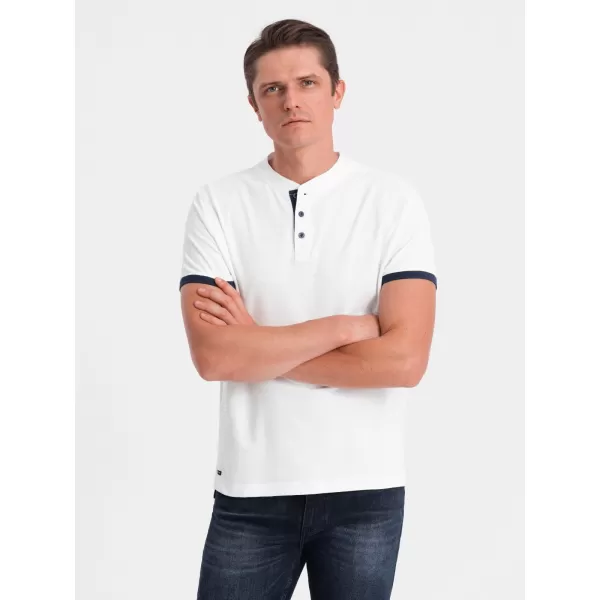  Mens t -thirt cu guler OMBRE OM-TSCT-0156 ALB 