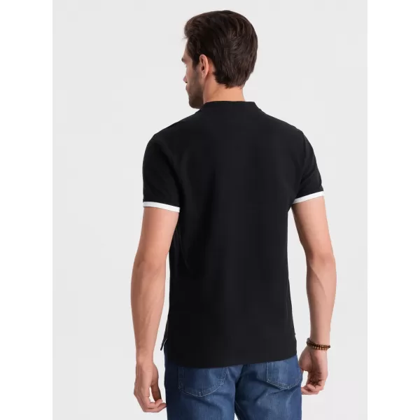  Mens t -thirt cu guler OMBRE OM-TSCT-0156 NEGRU 