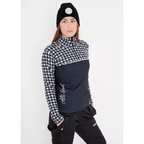  Premium cu hanoracte termo funcțional pentru femei ALTISPORT VOJ/ALW048TER03 ALB -NEGRU 