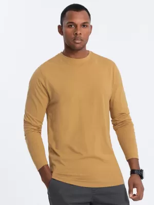Tricou pentru bărbați cu mânecă lungă OMBRE OM-LSBL-0106 MUŞTAR