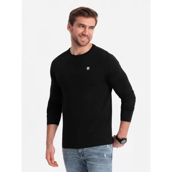  Tricou pentru bărbați cu mâneci lungi OMBRE OM-LSCL-0102 NEGRU 