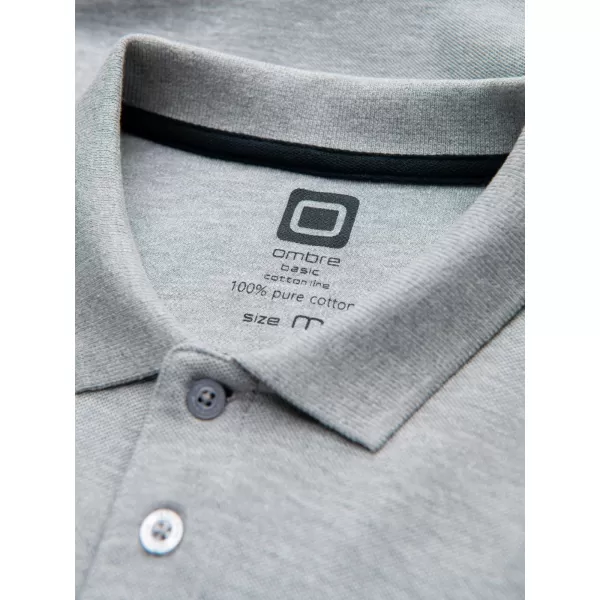  Mens t -thirt cu guler OMBRE OM-POSS-0113 GRI 