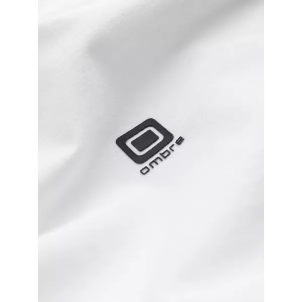  Tricou pentru bărbați cu mânecă lungă OMBRE OM-LSCL-0110 ALB 