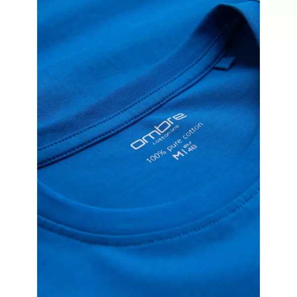  Tricou pentru bărbați cu mânecă lungă OMBRE OM-LSBL-0106 ALBASTRU 