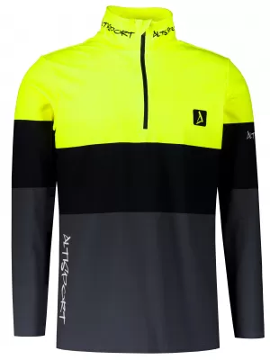 Premium cu hanorac termo funcțional pentru bărbați ALTISPORT VOJ/ALM051TER03 NEON GALBEN/GRI