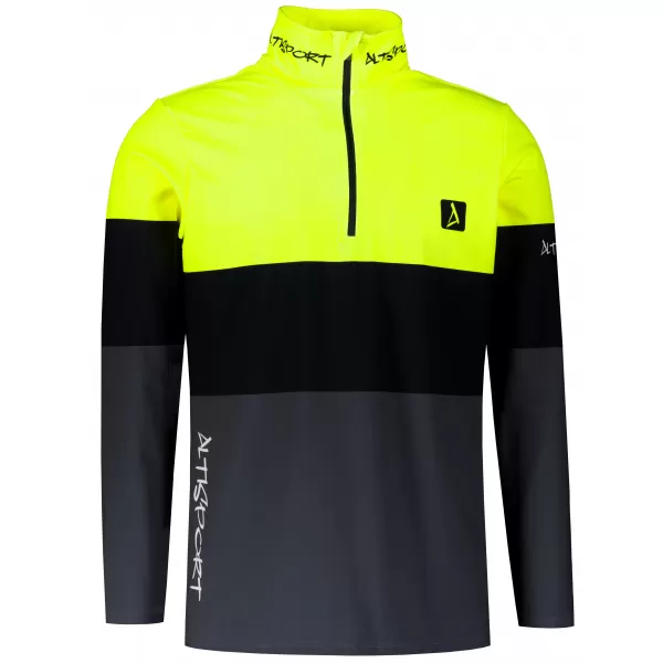  Premium cu hanorac termo funcțional pentru bărbați ALTISPORT VOJ/ALM051TER03 NEON GALBEN/GRI 