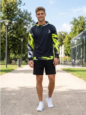 Hanorac funcțional premium pentru bărbați ALTISPORT VOJ/ALM039MI01 NEGRU SI GALBEN