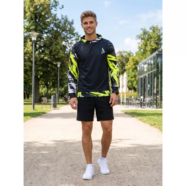  Hanorac funcțional premium pentru bărbați ALTISPORT VOJ/ALM039MI01 NEGRU SI GALBEN 