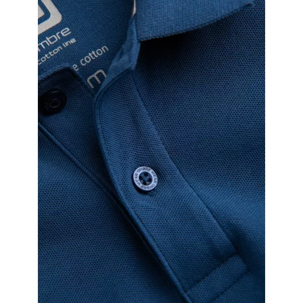 Tricou pentru bărbați cu guler OMBRE S1374 ALBASTRU ÎNCHIS 