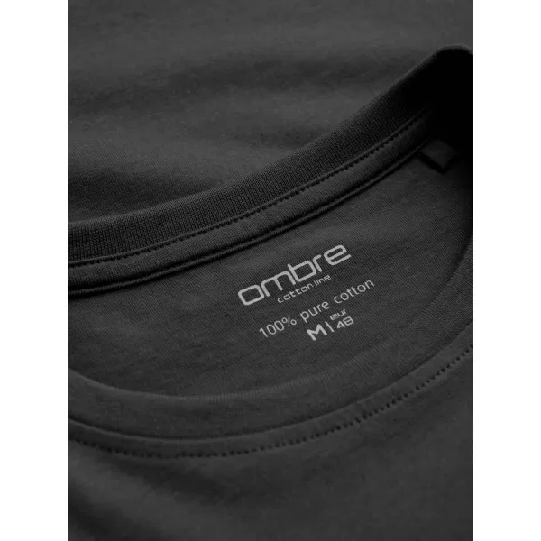  Tricou pentru bărbați cu mânecă lungă OMBRE OM-LSBL-0106 GRAFIT 