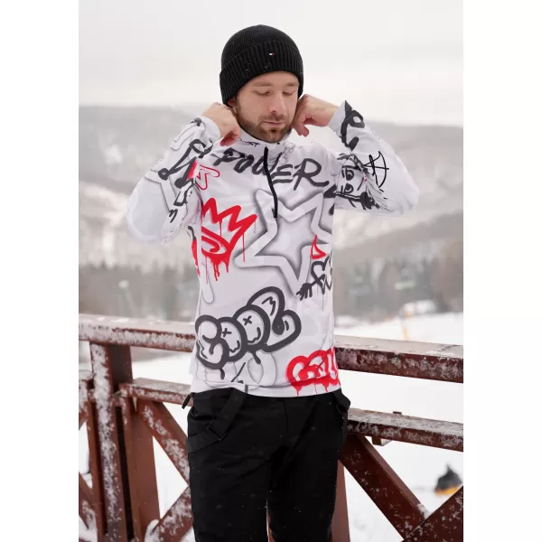  Premium cu hanorac termo funcțional pentru bărbați ALTISPORT VOJ/ALM054TER03 GRI -RED 