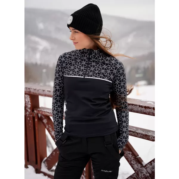  Premium cu hanoracte termo funcțional pentru femei ALTISPORT VOJ/ALW053TER03 ALB -NEGRU 
