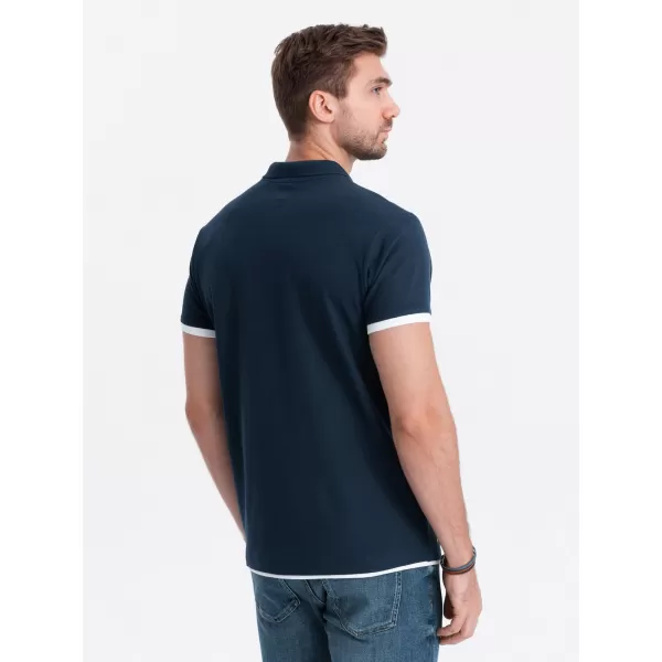  Cămaşă OMBRE OM-POSS-0113 ALBASTRU MARIN 