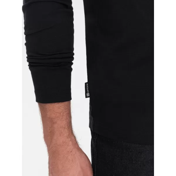  Tricou pentru bărbați cu mânecă lungă OMBRE OM-LSBL-0108 NEGRU 