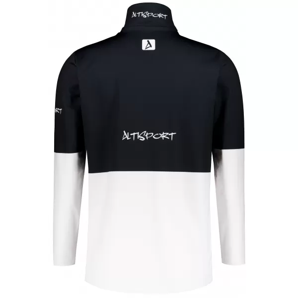  Premium cu hanorac termo funcțional pentru bărbați ALTISPORT VOJ/ALM051TER03 ALB -NEGRU 