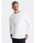 Tricou pentru bărbați cu mânecă lungă OMBRE OM-LSBL-0106 ALB