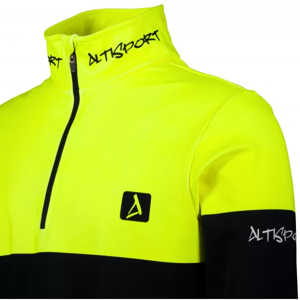  Premium cu hanorac termo funcțional pentru bărbați ALTISPORT VOJ/ALM051TER03 NEON GALBEN/GRI 
