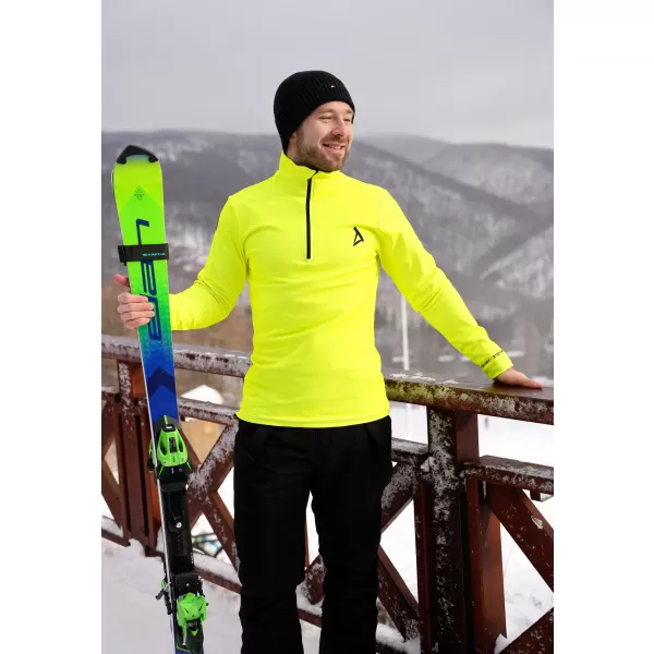  Premium cu hanorac termo funcțional pentru bărbați ALTISPORT VOJ/ALM000TER03 NEON GALBEN 