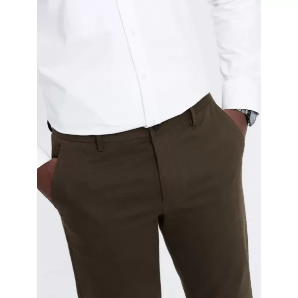 Pantaloni OMBRE OM-PACP-0190 VERDE MĂSLIN ÎNCHIS 