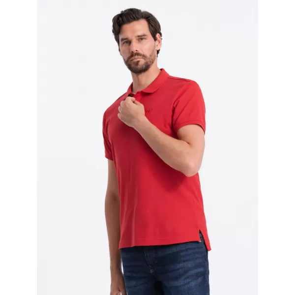  Mens t -thirt cu guler OMBRE S1374 ROŞU 