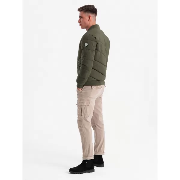  Sacou OMBRE OM-JALP-0143 VERDE MĂSLIN ÎNCHIS 