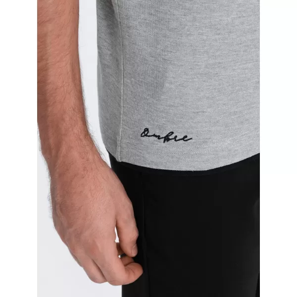  Mens t -thirt cu guler OMBRE OM-POSS-0113 GRI 