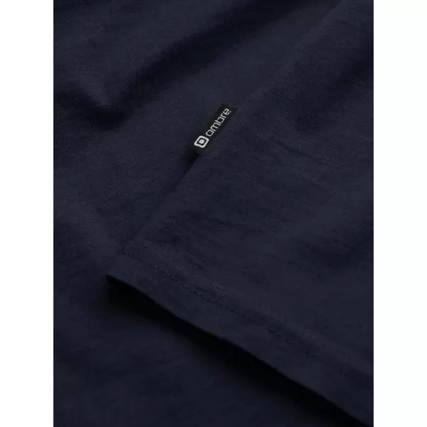  Tricou pentru bărbați cu mânecă lungă OMBRE OM-LSBL-0108 ALBASTRU MARIN 
