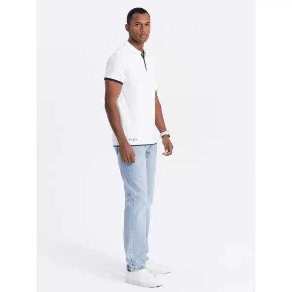  Mens t -thirt cu guler OMBRE OM-POSS-0113 ALB 
