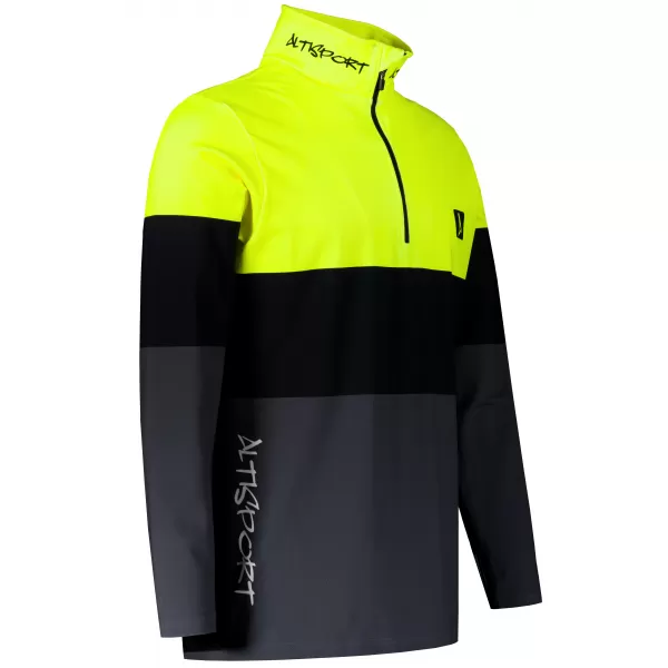  Premium cu hanorac termo funcțional pentru bărbați ALTISPORT VOJ/ALM051TER03 NEON GALBEN/GRI 
