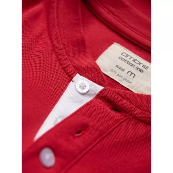  Mens t -thirt cu guler OMBRE OM-TSCT-0156 ROŞU 