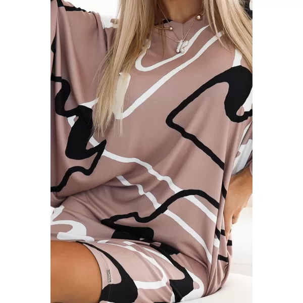 Rochie NUMOCO A402-8 BEJ CU UN MODEL NEGRU 