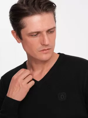 Pulover pentru bărbați OMBRE OM-SWBS-0107 NEGRU