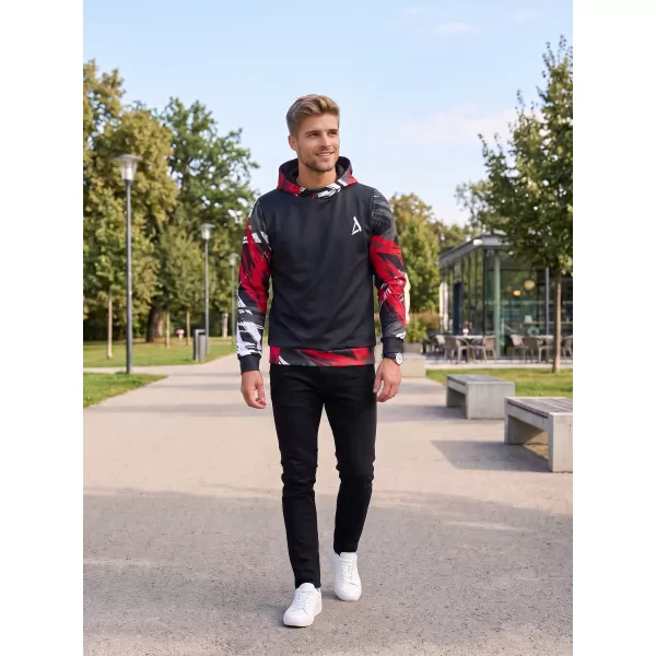  Hanorac funcțional premium pentru bărbați ALTISPORT VOJ/ALM039MI01 NEGRU ȘI ROȘU 