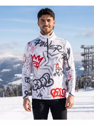 Premium cu hanorac termo funcțional pentru bărbați ALTISPORT VOJ/ALM054TER03 GRI -RED