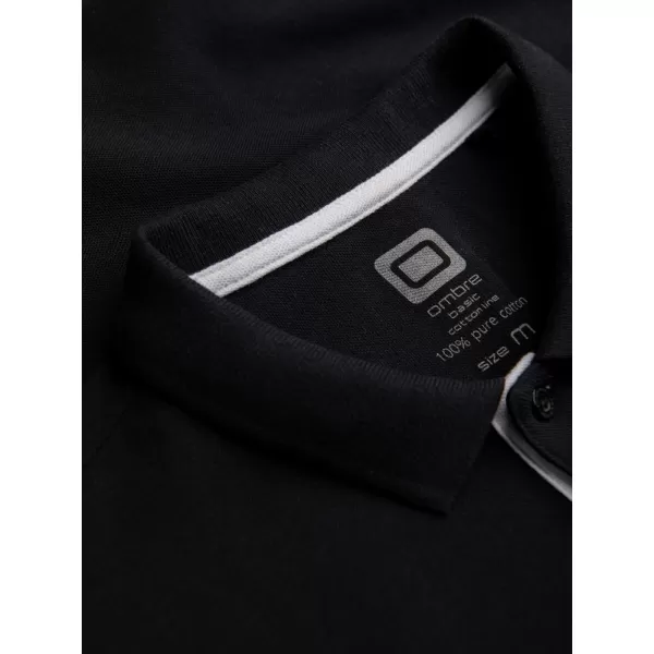  Mens t -thirt cu guler OMBRE OM-POSS-0113 NEGRU 
