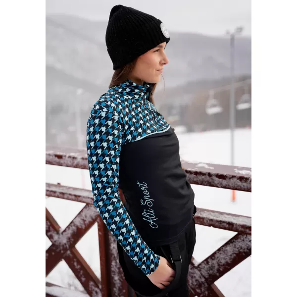  Premium cu hanoracte termo funcțional pentru femei ALTISPORT VOJ/ALW048TER03 NEGRU -BLUE 
