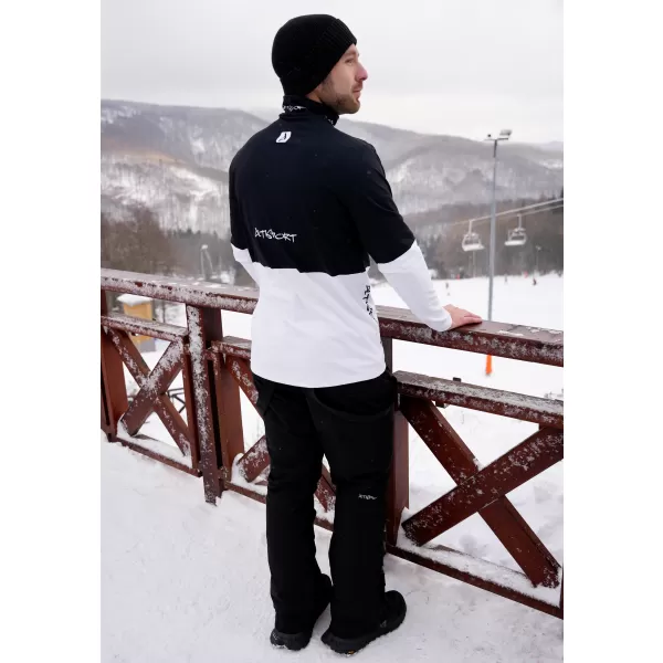  Premium cu hanorac termo funcțional pentru bărbați ALTISPORT VOJ/ALM051TER03 ALB -NEGRU 