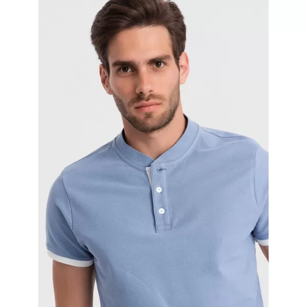  Mens t -thirt cu guler OMBRE OM-TSCT-0156 ALBASTRU 
