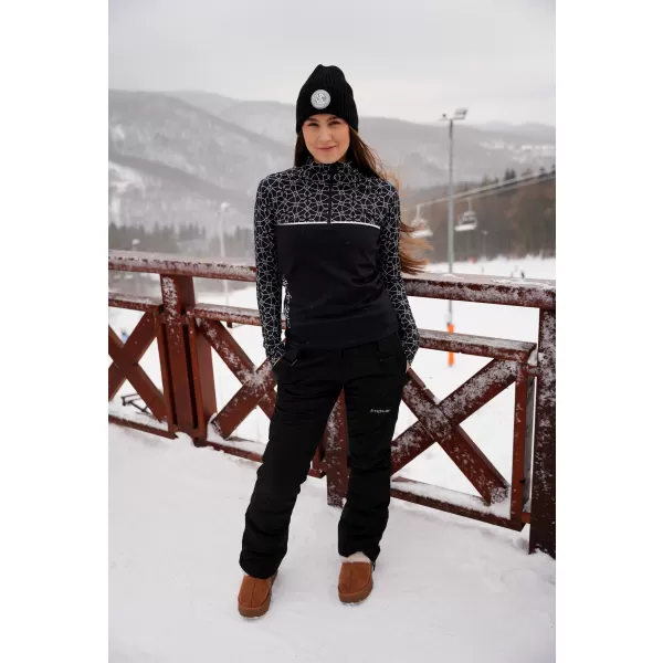  Premium cu hanoracte termo funcțional pentru femei ALTISPORT VOJ/ALW053TER03 ALB -NEGRU 