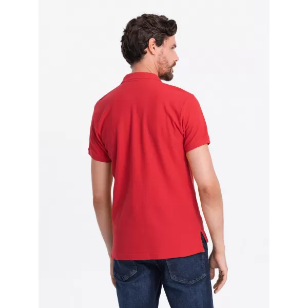  Mens t -thirt cu guler OMBRE S1374 ROŞU 