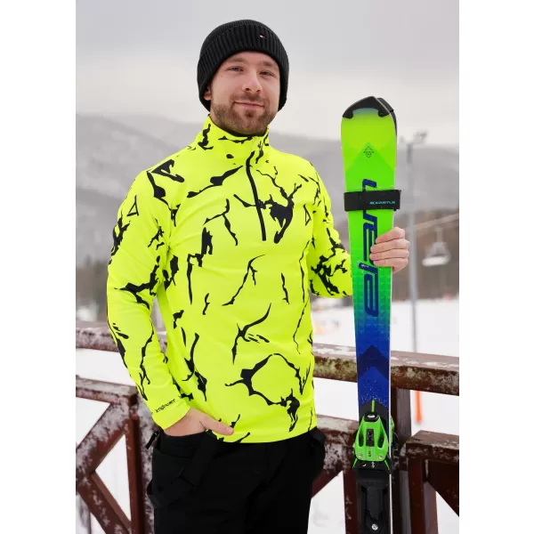  Premium cu hanorac termo funcțional pentru bărbați ALTISPORT VOJ/ALM052TER03 NEON VERDE 