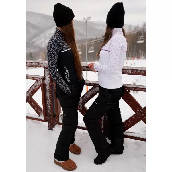  Premium cu hanoracte termo funcțional pentru femei ALTISPORT VOJ/ALW053TER03 ALB -NEGRU 