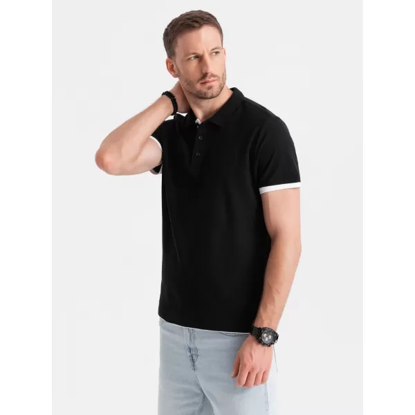  Mens t -thirt cu guler OMBRE OM-POSS-0113 NEGRU 