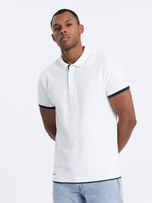 Mens t -thirt cu guler OMBRE OM-POSS-0113 ALB
