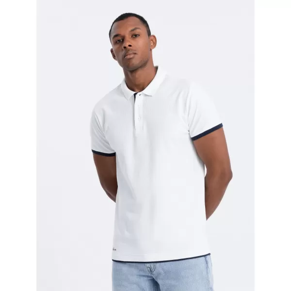  Mens t -thirt cu guler OMBRE OM-POSS-0113 ALB 